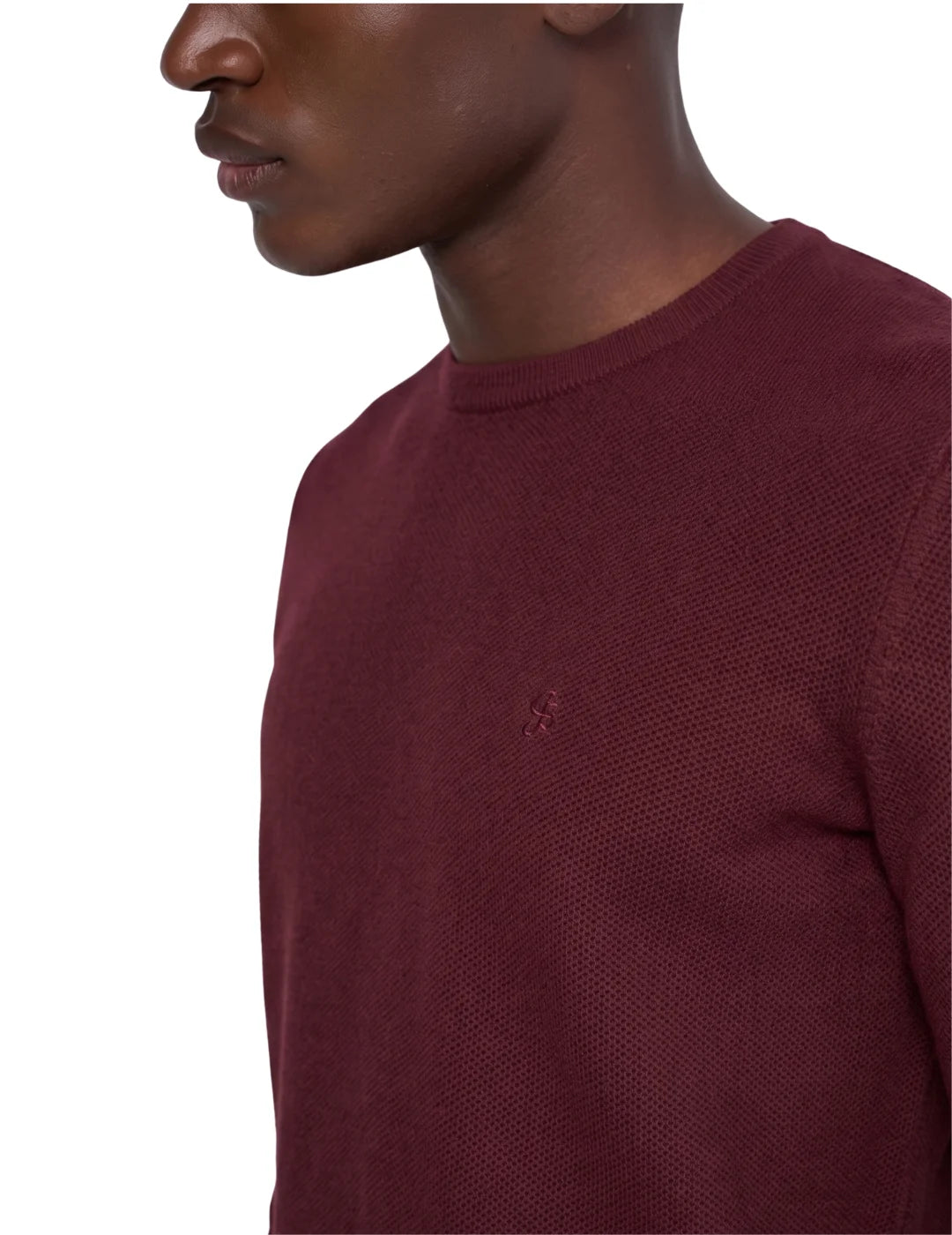 Jersey Punto Waffle Salsa Jeans Granate | Bicos de Fío