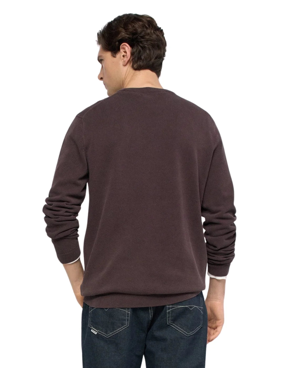 Jersey Punto Waffle Salsa Jeans Marrón | Bicos de Fío