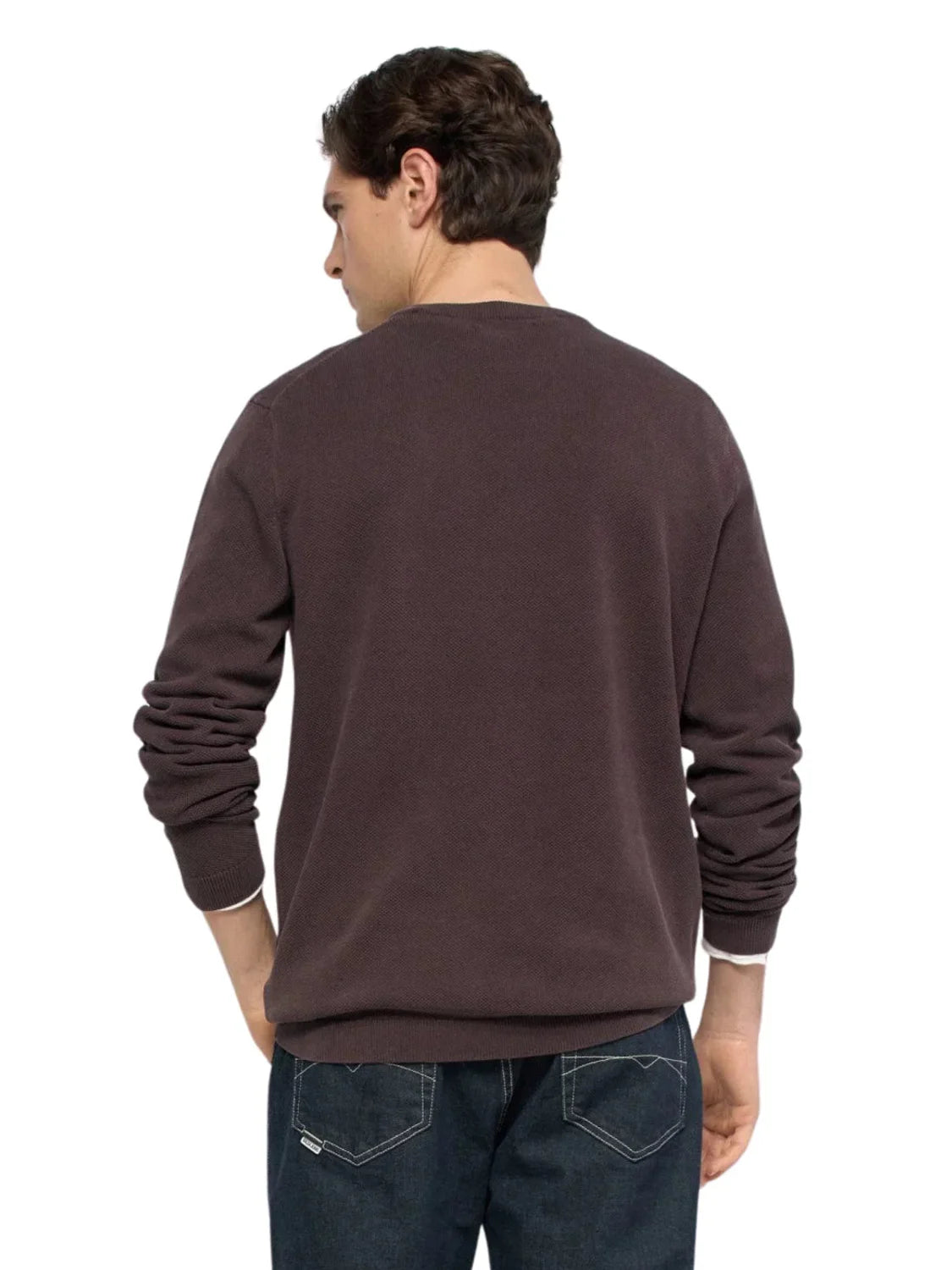 Jersey Punto Waffle Salsa Jeans Marrón | Bicos de Fío