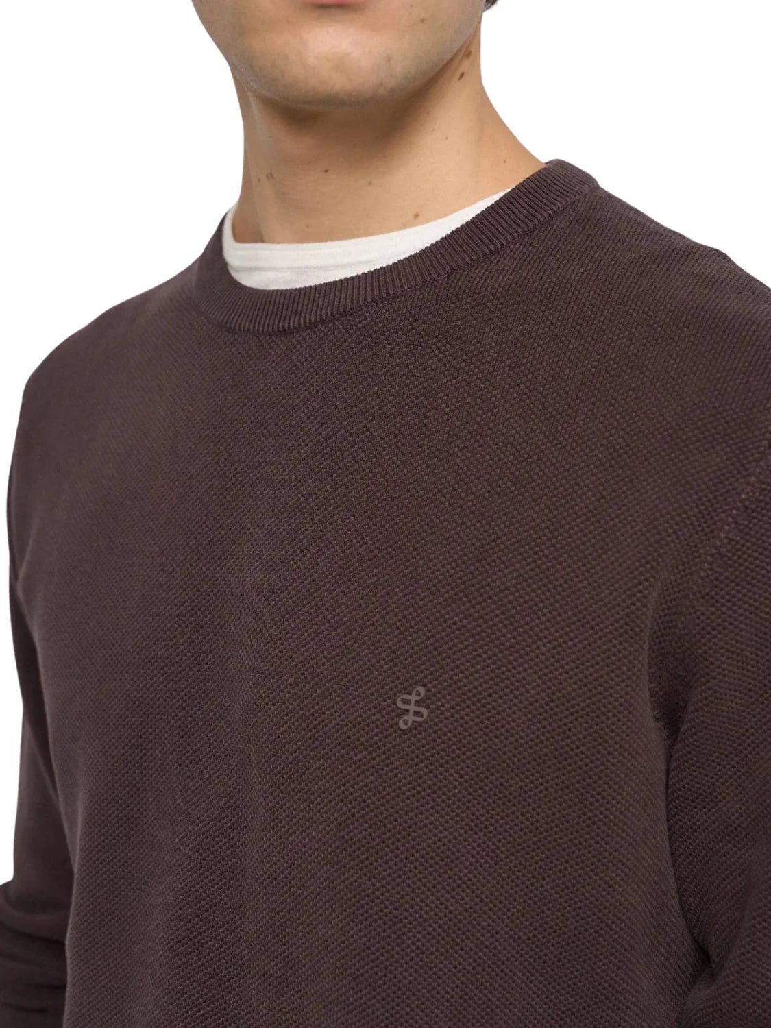 Jersey Punto Waffle Salsa Jeans Marrón | Bicos de Fío