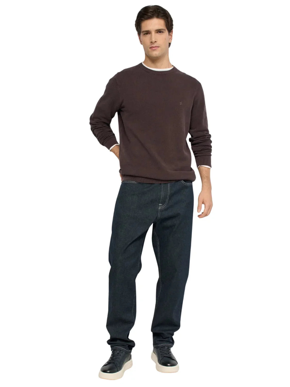 Jersey Punto Waffle Salsa Jeans Marrón | Bicos de Fío