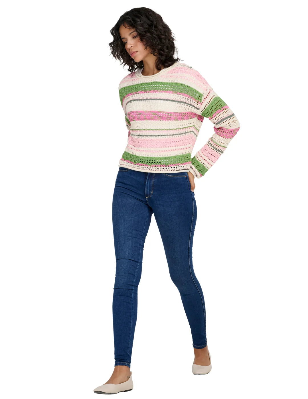 Jersey Rayas ONLY Amelie Rosa | Bicos de Fío