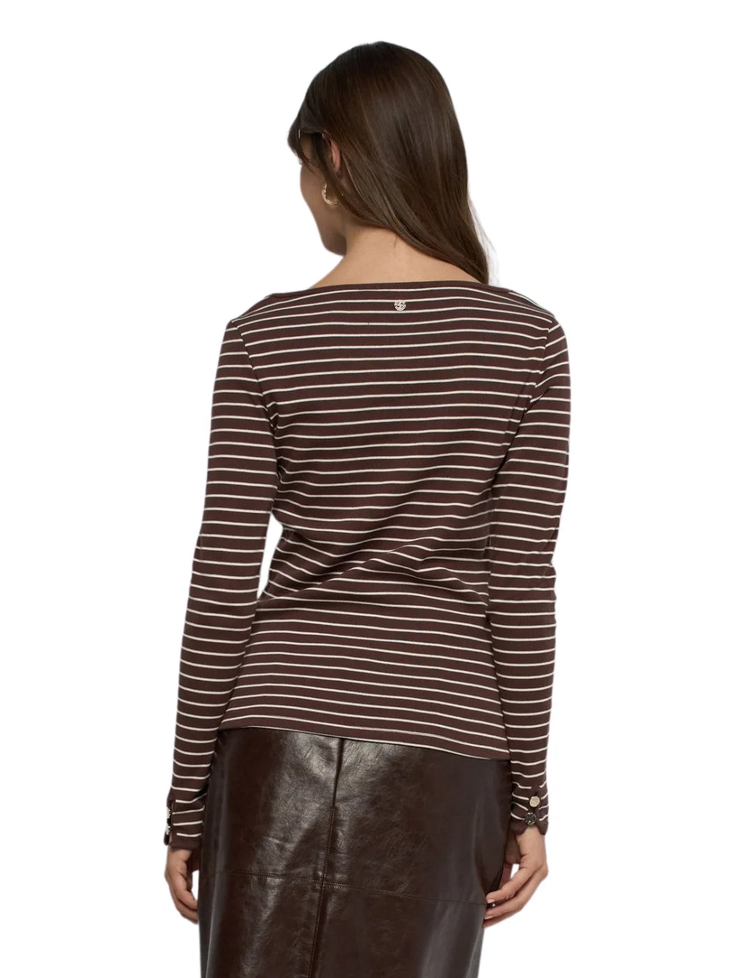 Jersey Rayas Salsa Jeans Marrón Chocolate | Bicos de Fío