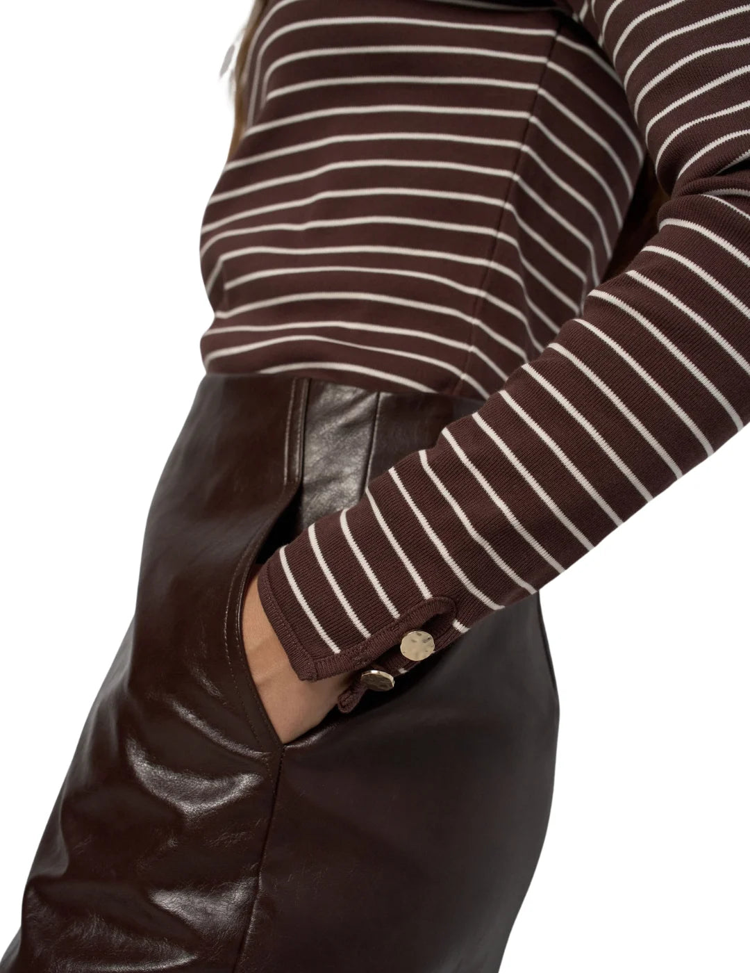 Jersey Rayas Salsa Jeans Marrón Chocolate | Bicos de Fío