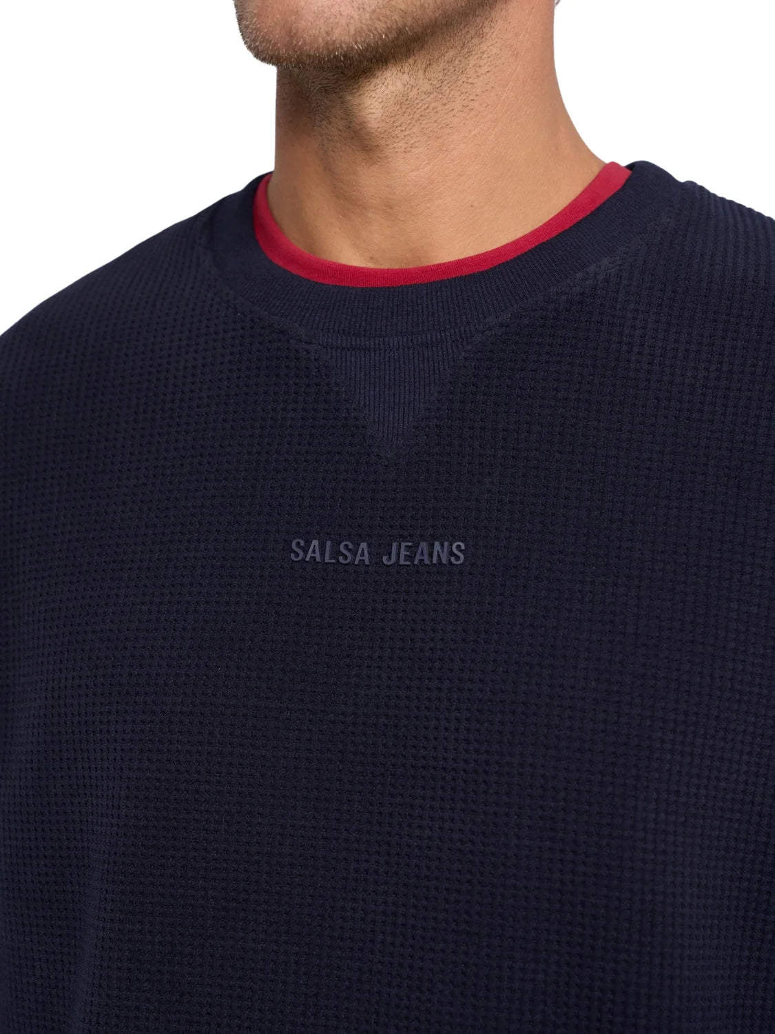 Jersey Textura Salsa Jeans Azul Marino | Bicos de Fío