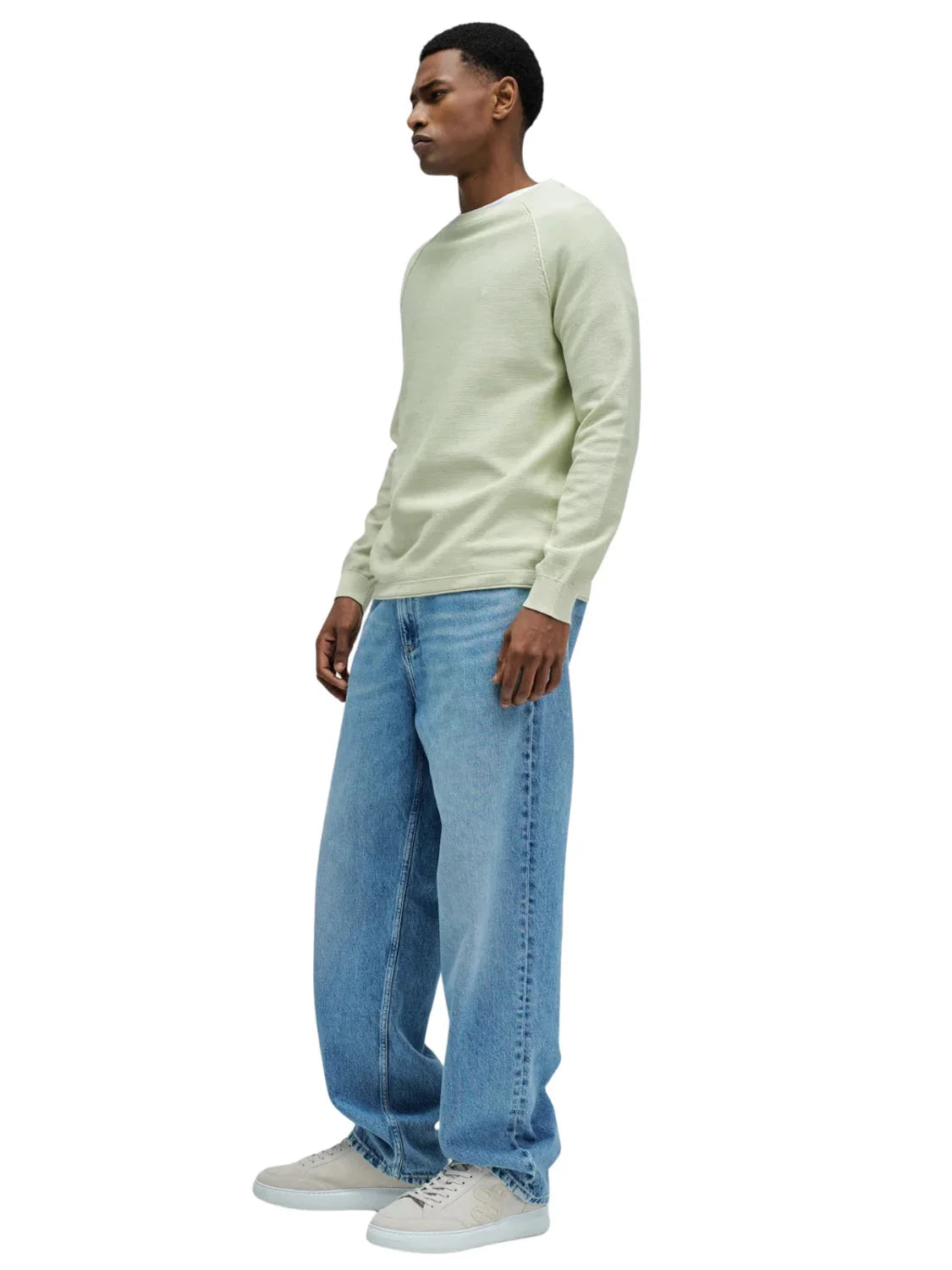 Jersey Salsa Jeans Texturizado Verde Claro | Bicos de Fío