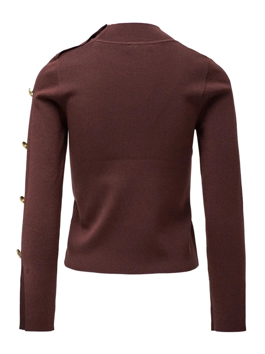 Jersey Cuello Alto Botones Salsa Jeans Marrón | Bicos de Fío