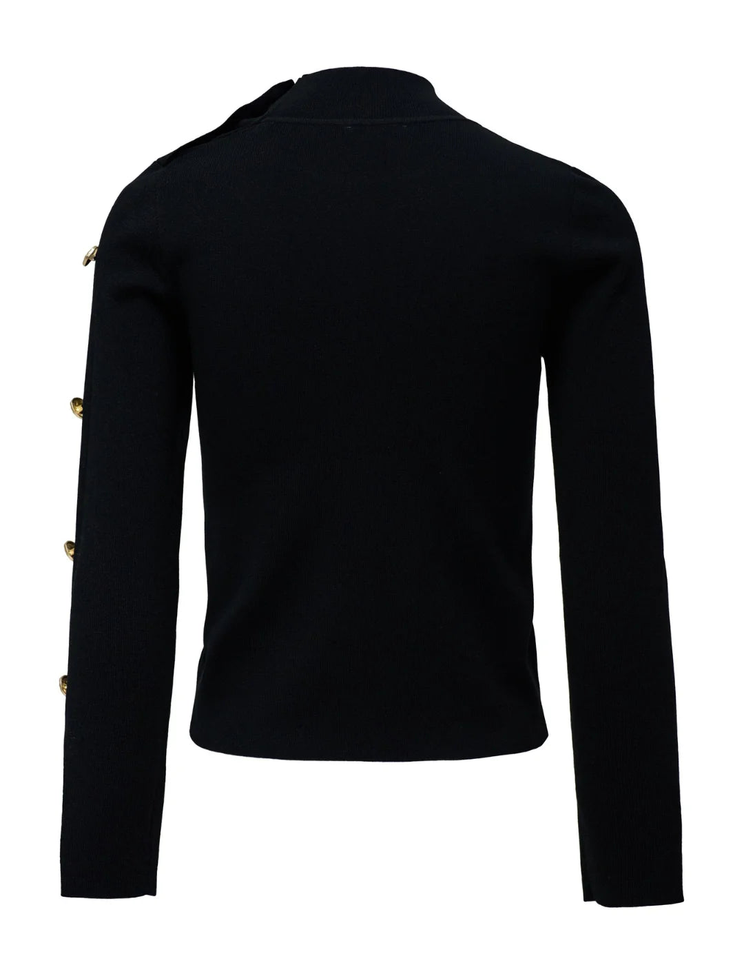 Jersey Cuello Alto Botones Salsa Jeans Negro | Bicos de Fío