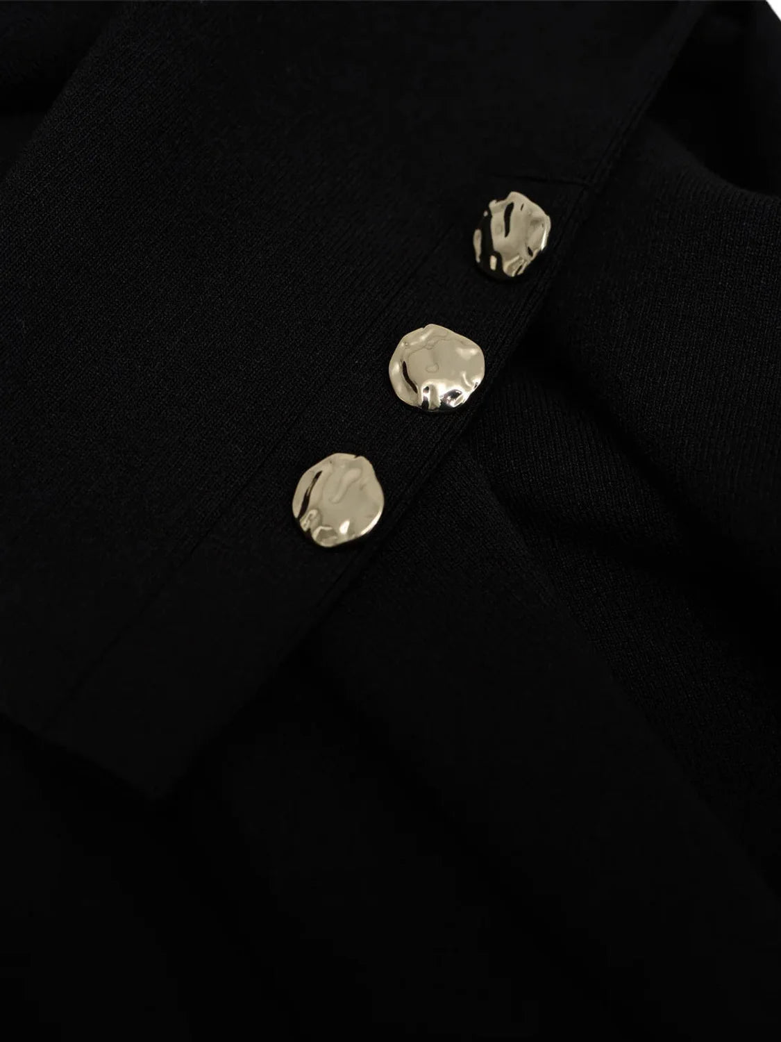 Jersey Turtleneck Botones Salsa Jeans Negro | Bicos de Fío