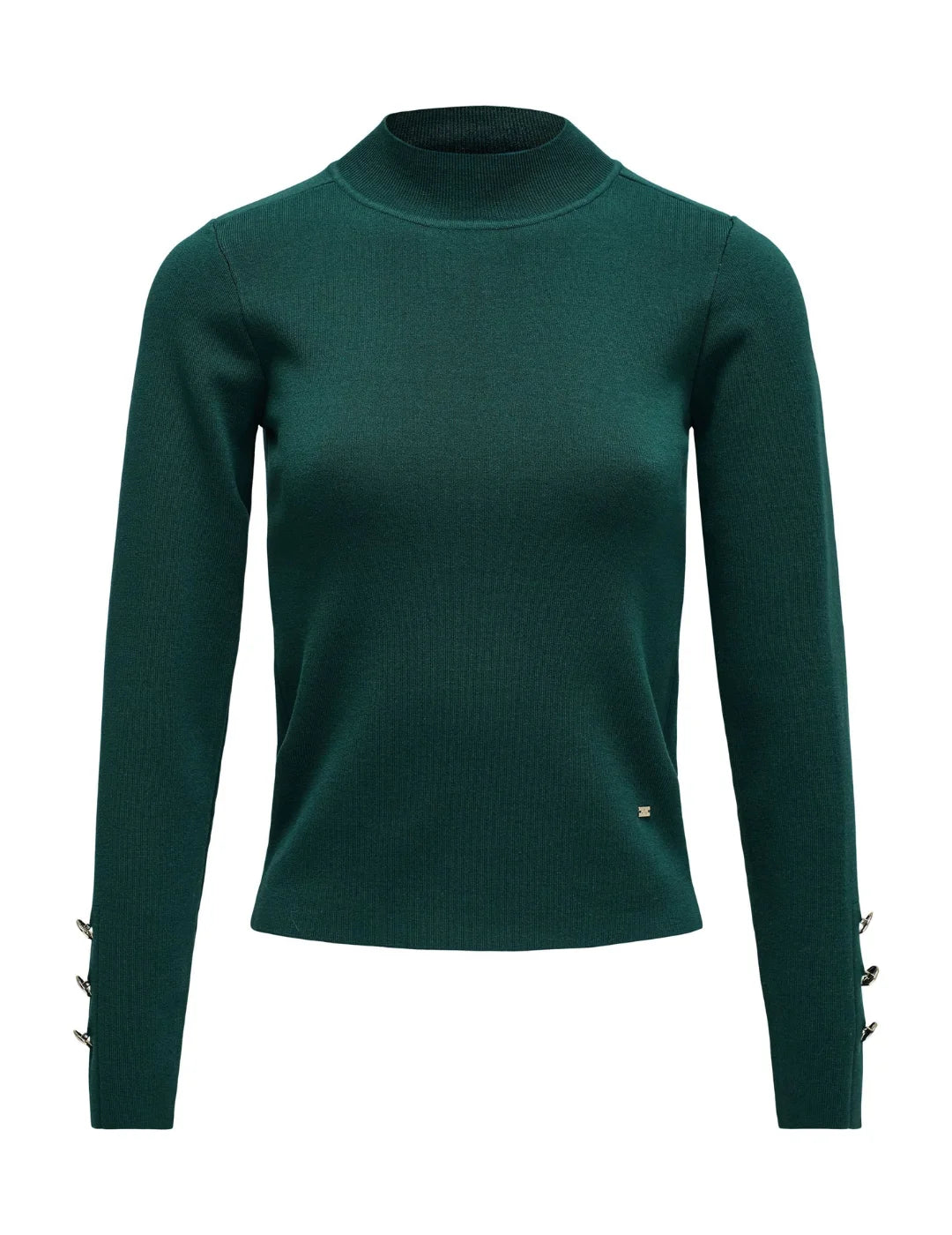Jersey Turtleneck Botones Salsa Jeans Verde | Bicos de Fío