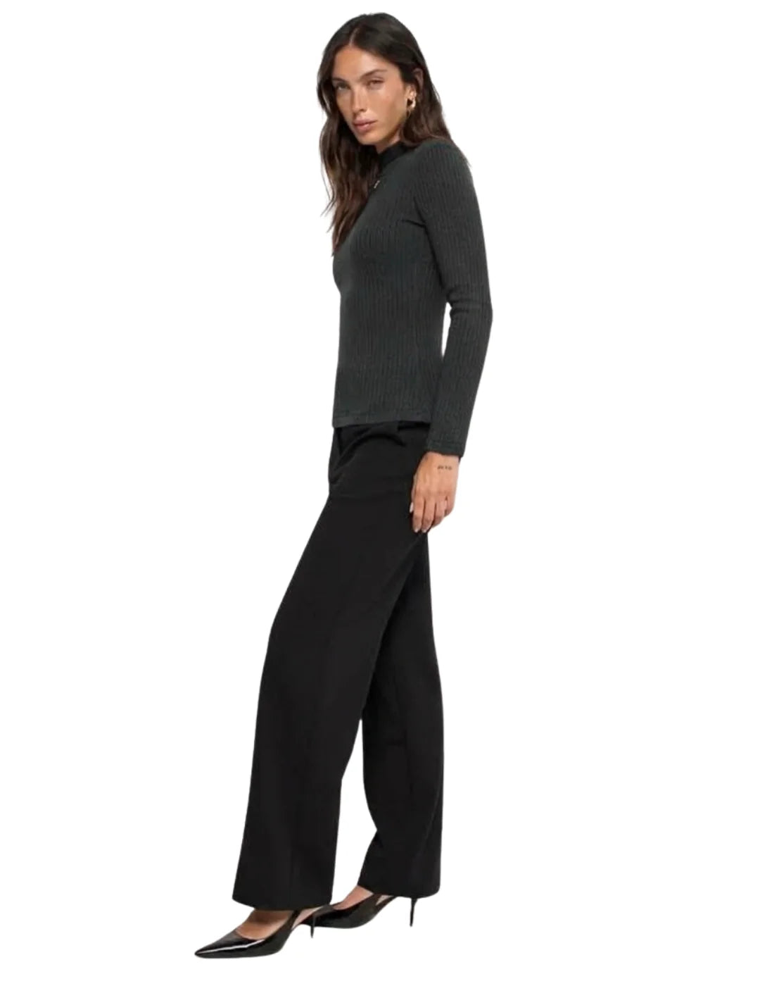 Jersey Turtleneck Canalé Salsa Jeans Negro | Bicos de Fío