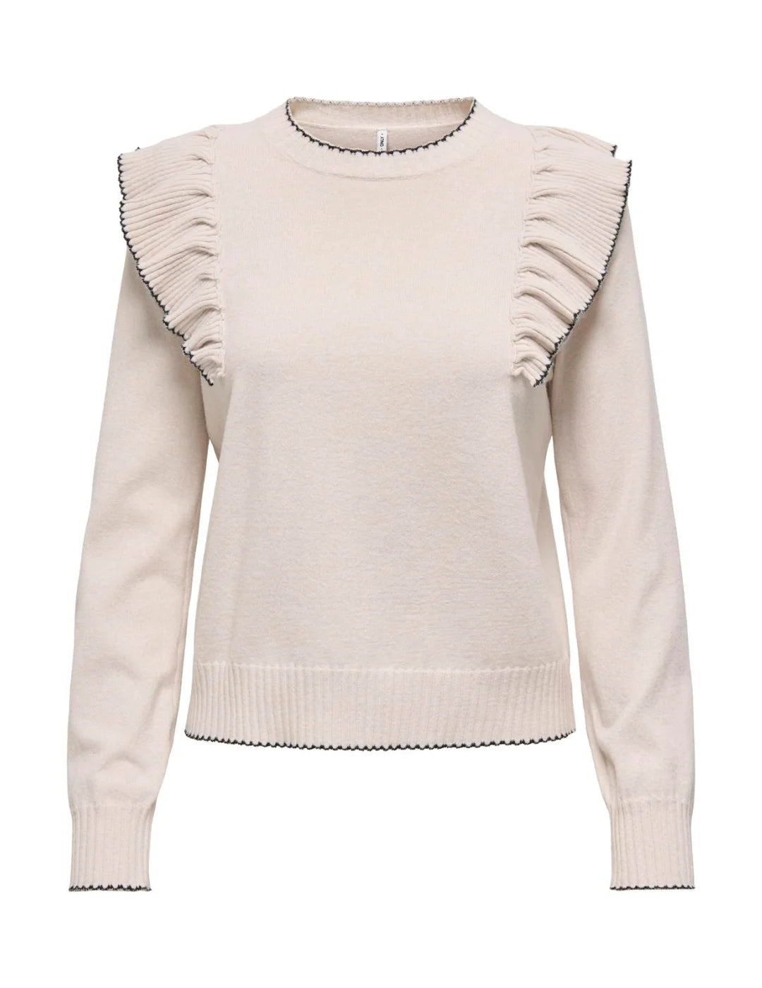 Jersey Volantes ONLY Ama Beige | Bicos de Fío