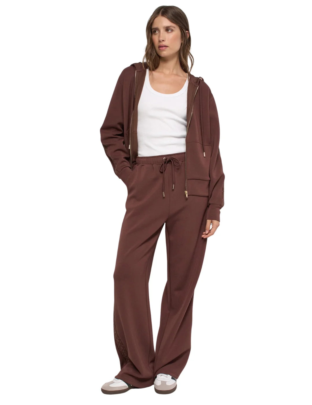 Jogger Salsa Jeans Franja Marrón | Bicos de Fío