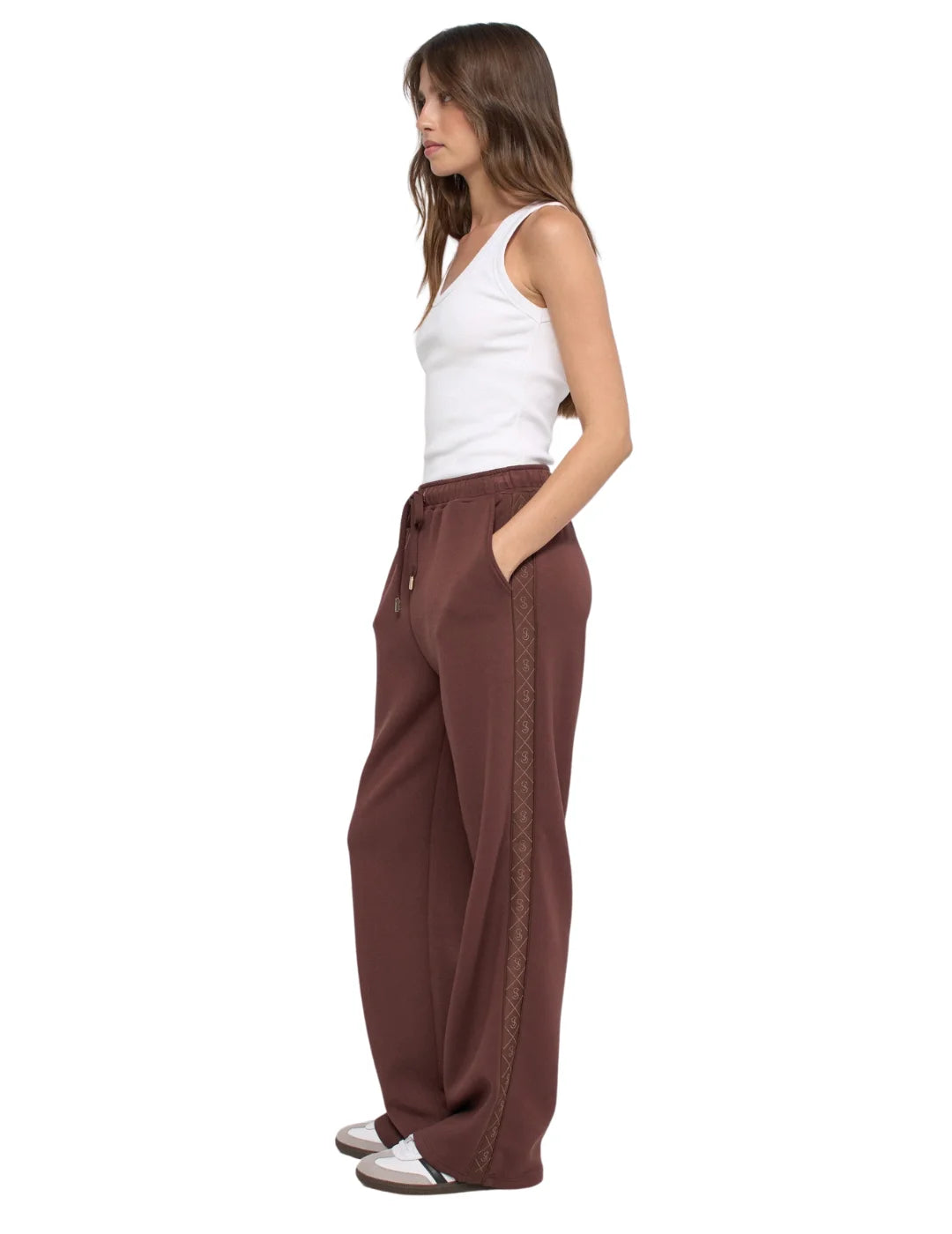 Jogger Salsa Jeans Franja Marrón | Bicos de Fío