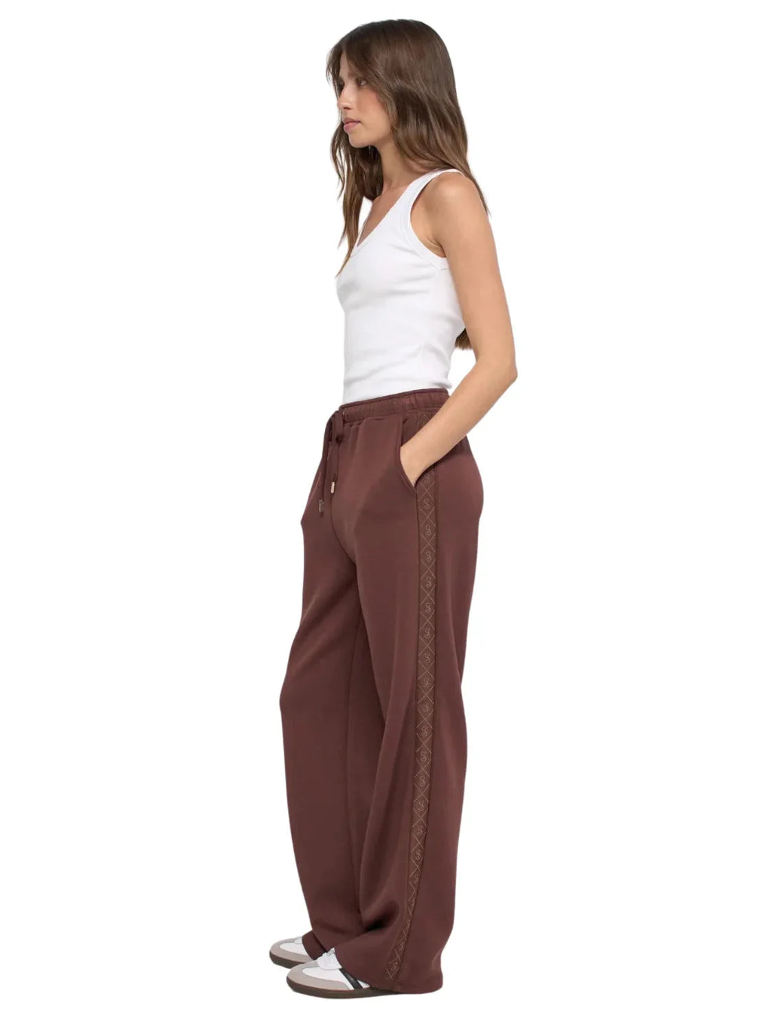 Jogger Salsa Jeans Franja Marrón | Bicos de Fío