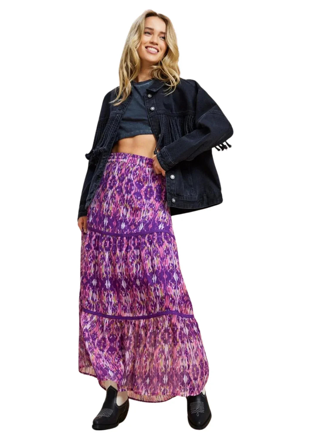 Maxi Falda Étnica Only Onlviva Violeta | Bicos de Fío