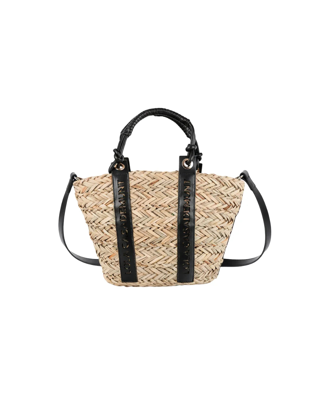 Mini Capazo Lola Casademunt Asa Troquel Beige | Bicos de Fío