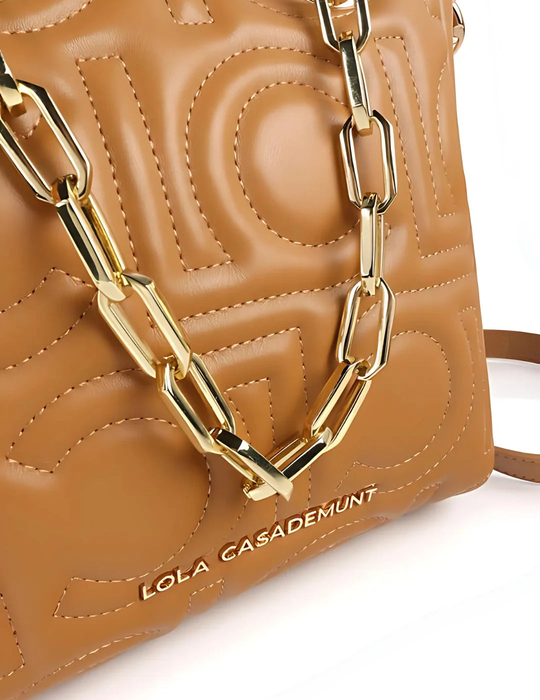 Shopper Lola Casademunt Mix Cadena Camel | Bicos de Fío