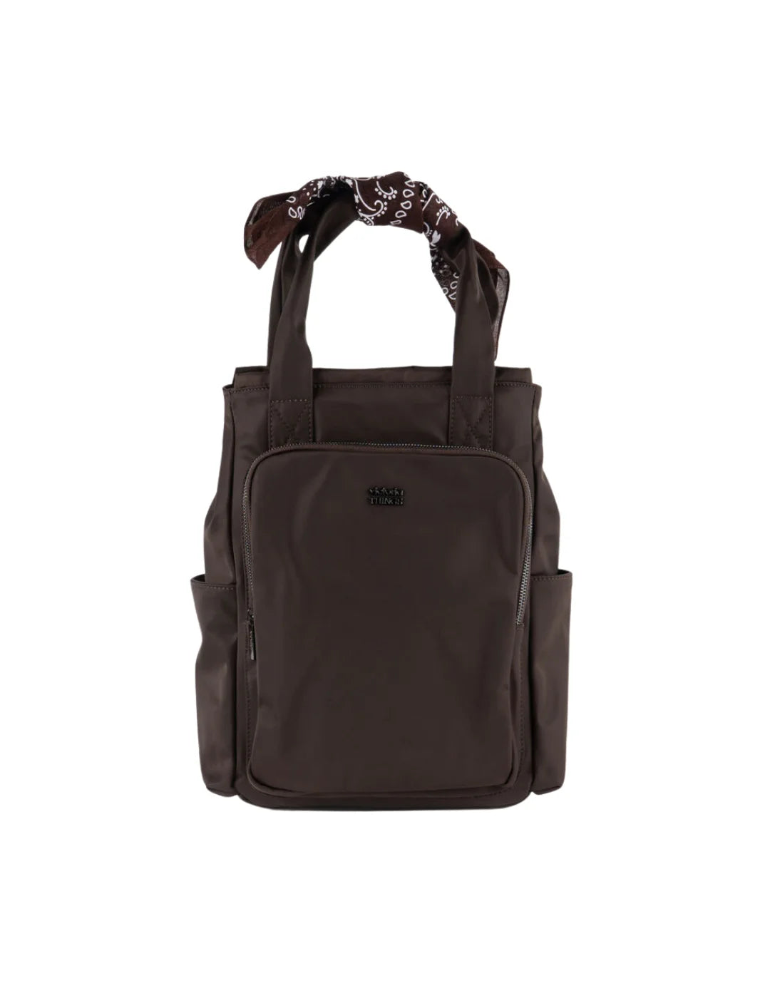 Mochila Nylon Bandana Victoria Marrón | Bicos de Fío