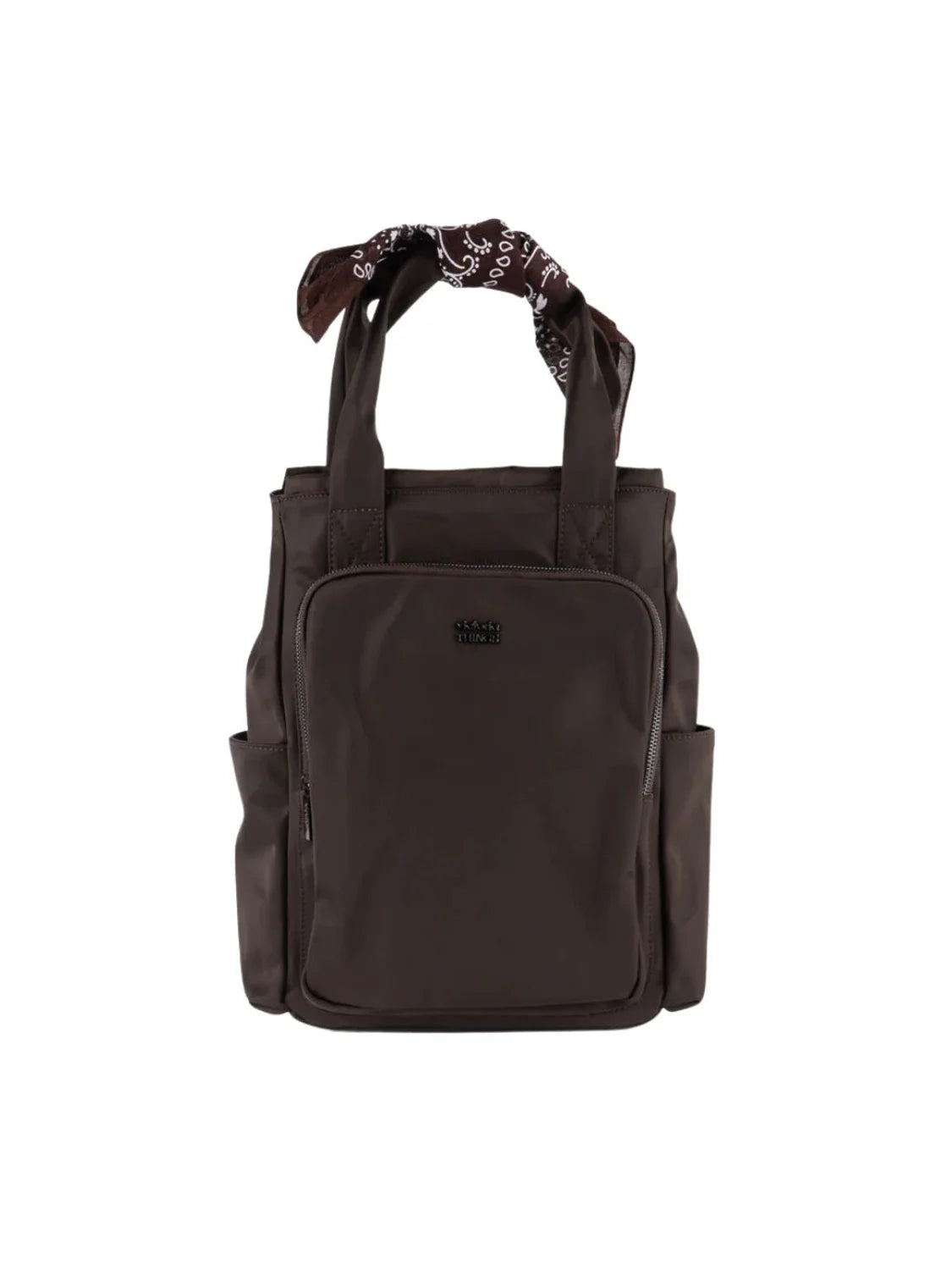 Mochila Nylon Bandana Victoria Marrón | Bicos de Fío