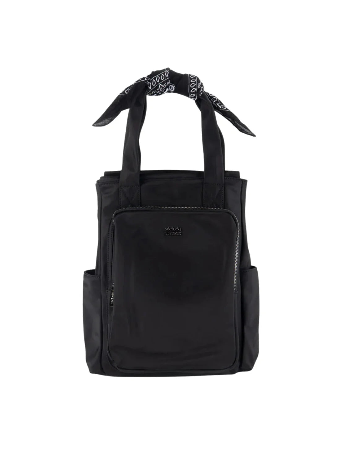 Mochila Nylon Bandana Victoria Negro | Bicos de Fío
