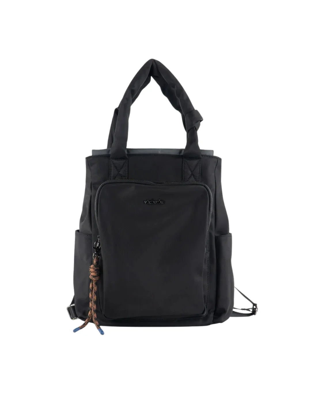 Mochila Nylon Nudo Victoria Negro | Bicos de Fío