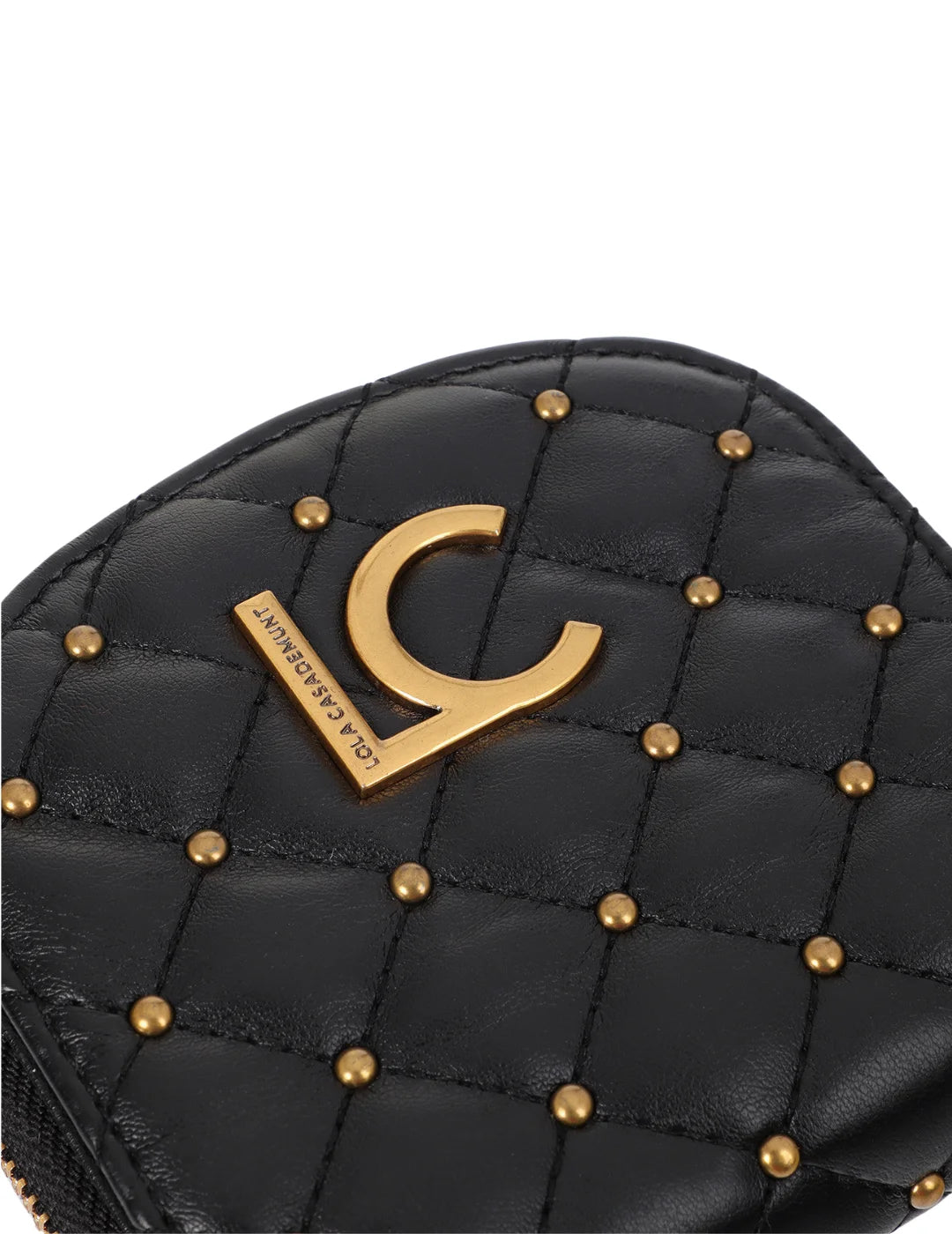 Monedero Lola Casademunt Mini Tachas Negro | Bicos de Fío