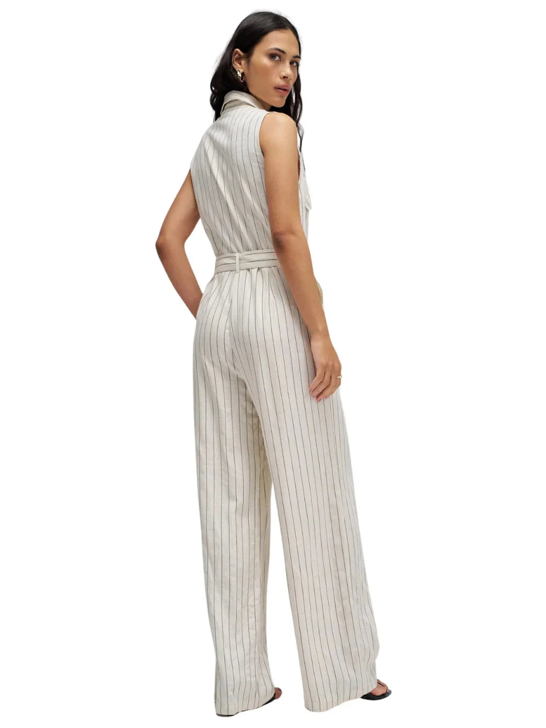 Mono Rayas Lino Salsa Jeans Beige | Bicos de Fío