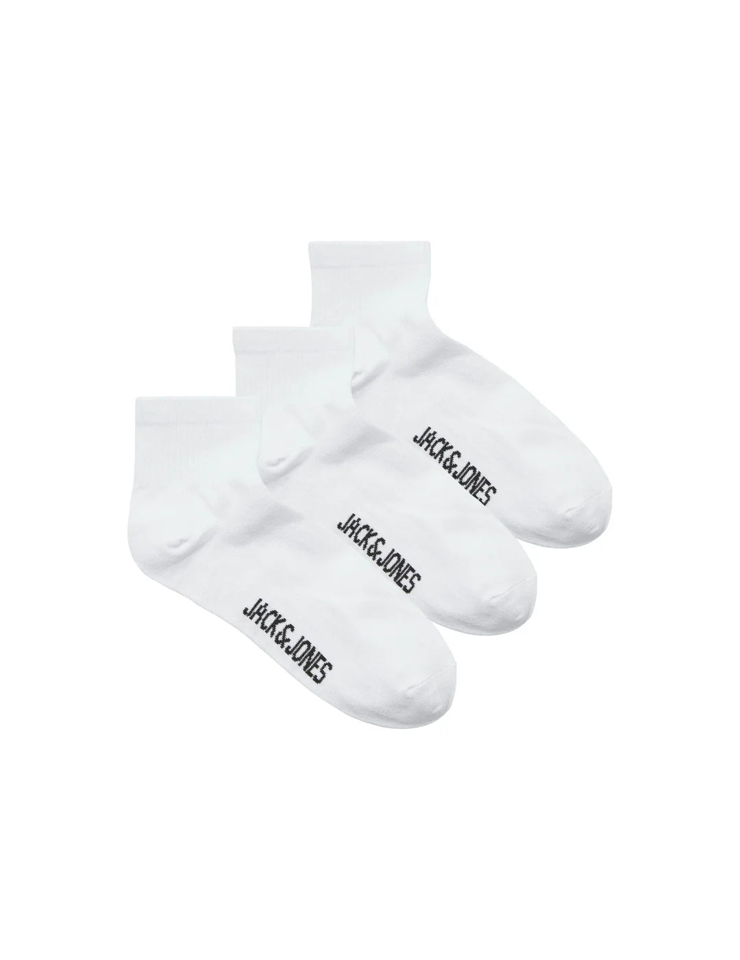 Pack 3 Calcetines Cortos Jack&Jones Leon Blanco | Bicos de Fío
