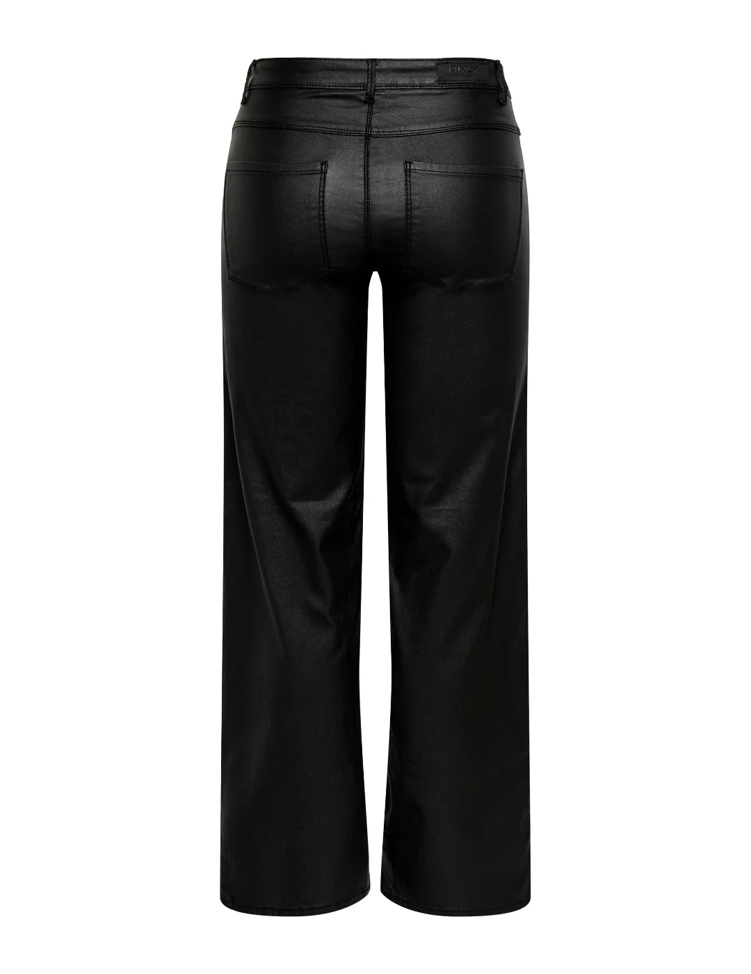 Pantalón Ancho Polipiel ONLY Alida Negro | Bicos de Fío