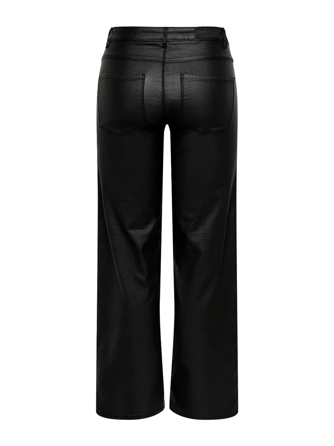 Pantalón Ancho Polipiel ONLY Alida Negro | Bicos de Fío