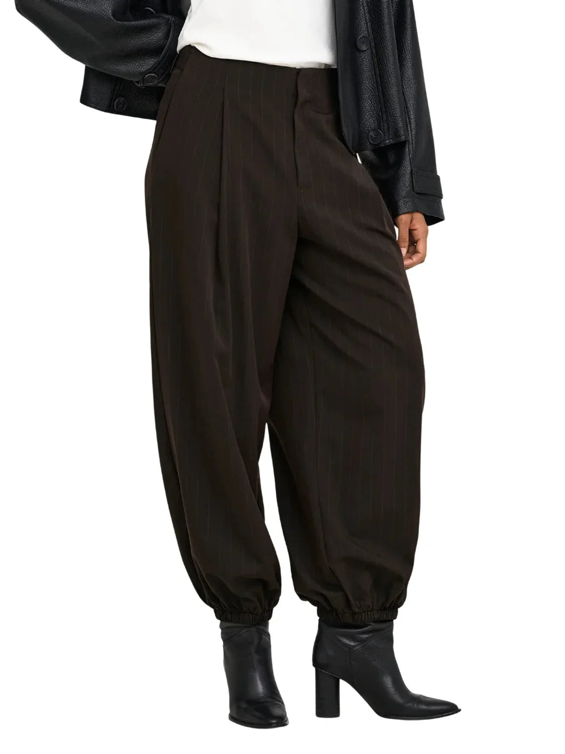 Pantalón Balloon ONLY Rumba Marrón Oscuro | Bicos de Fío