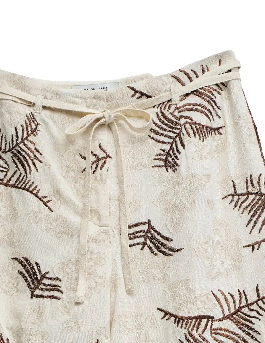 Pantalón Bordados Salsa Jeans Beige | Bicos de Fío