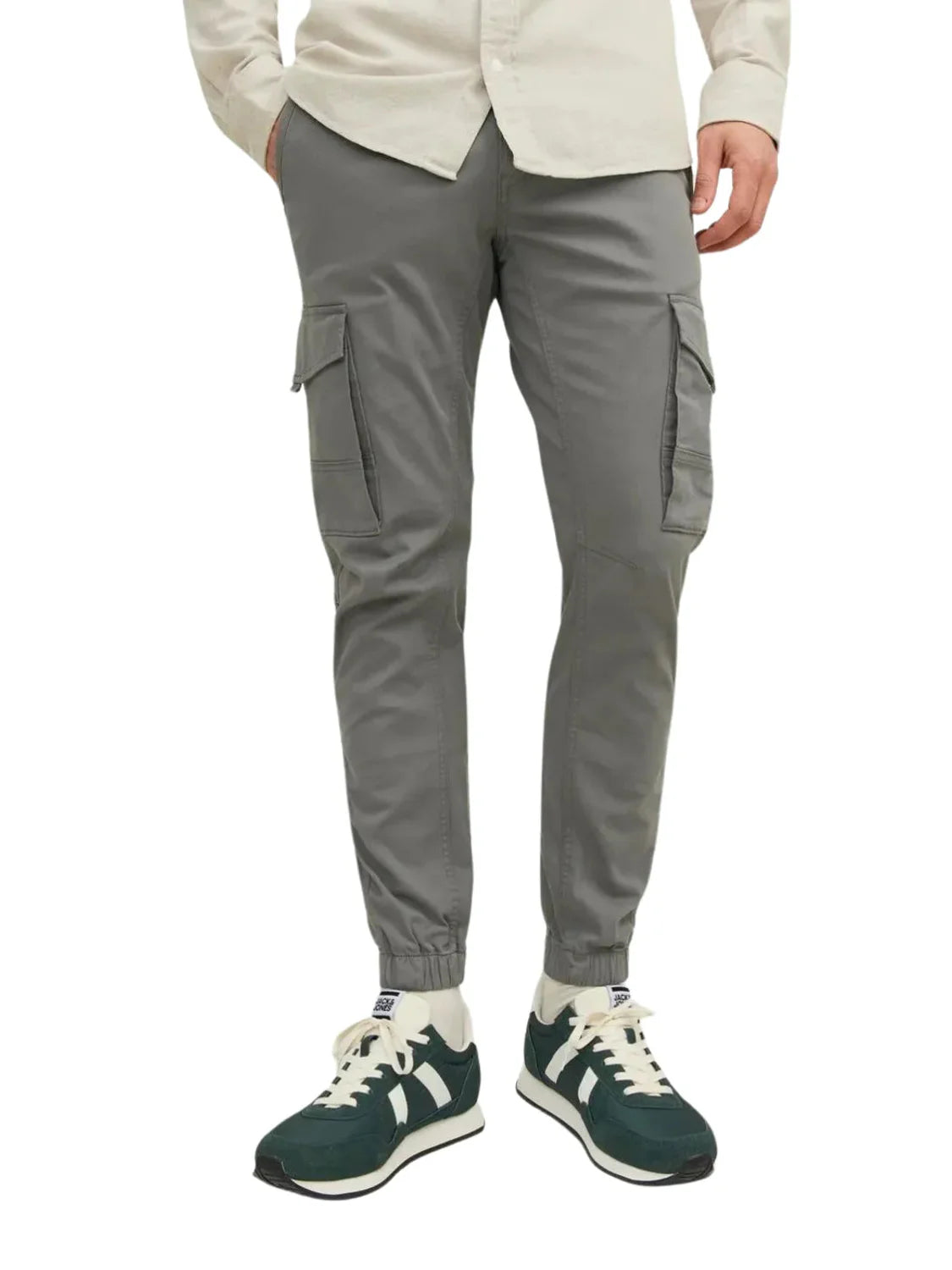 Pantalón Cargo Puño Jack&Jones Paul Gris Claro | Bicos de Fío