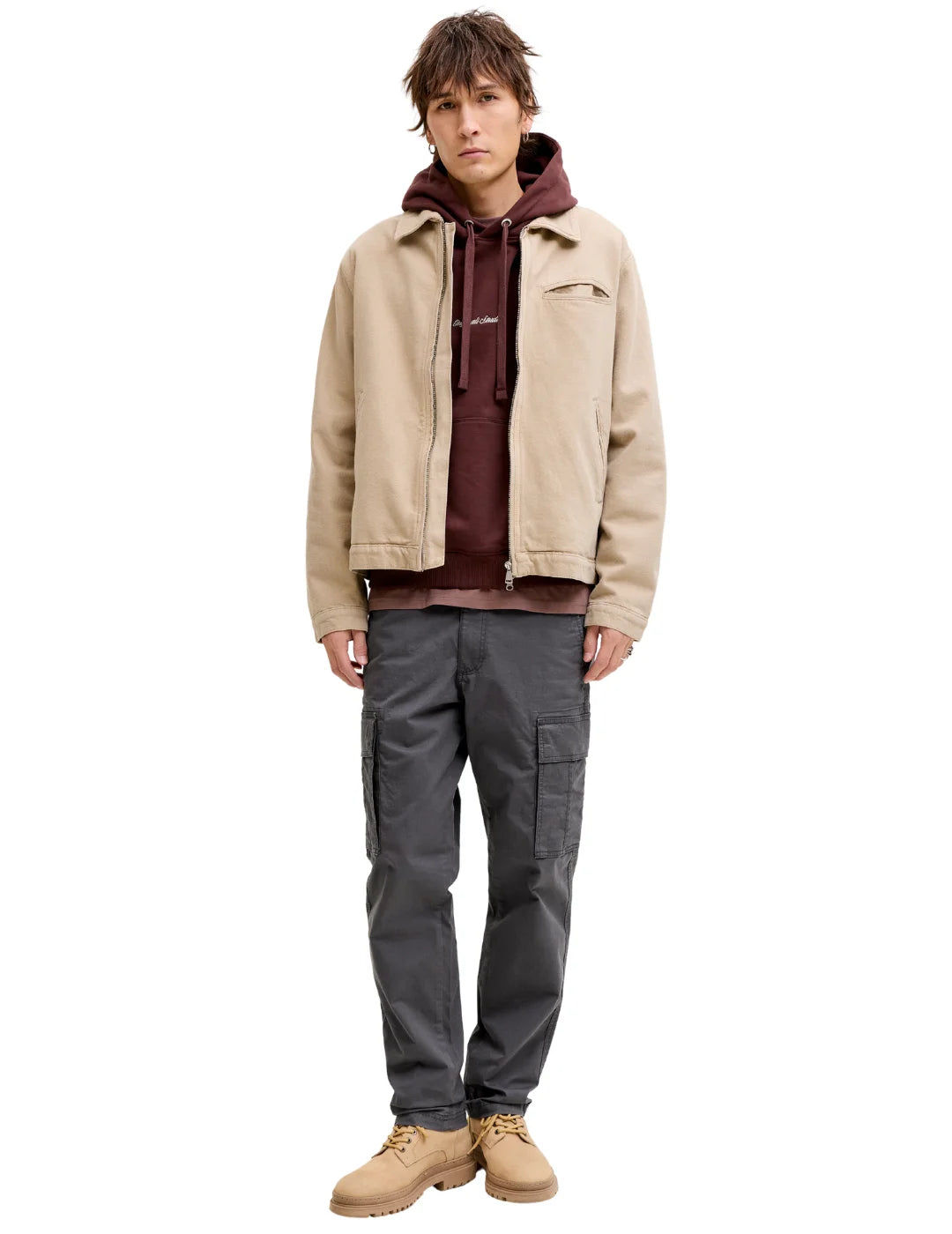 Pantalón Cargo Jack&Jones Kane Frank Asphalt | Bicos de Fío