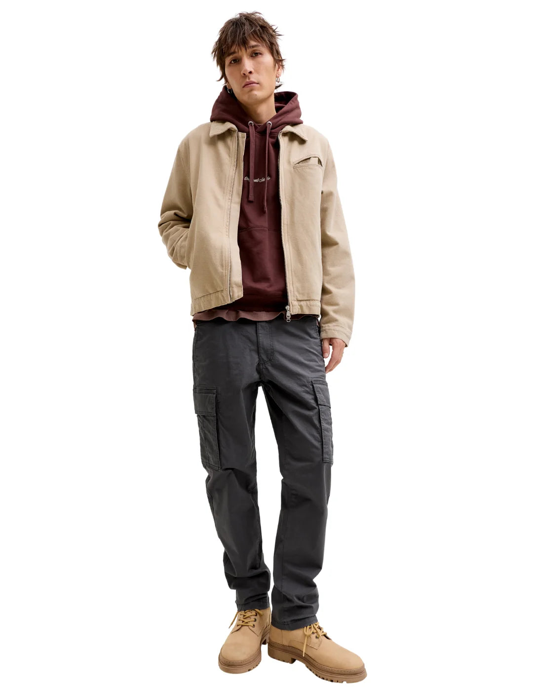 Pantalón Cargo Jack&Jones Kane Frank Asphalt | Bicos de Fío