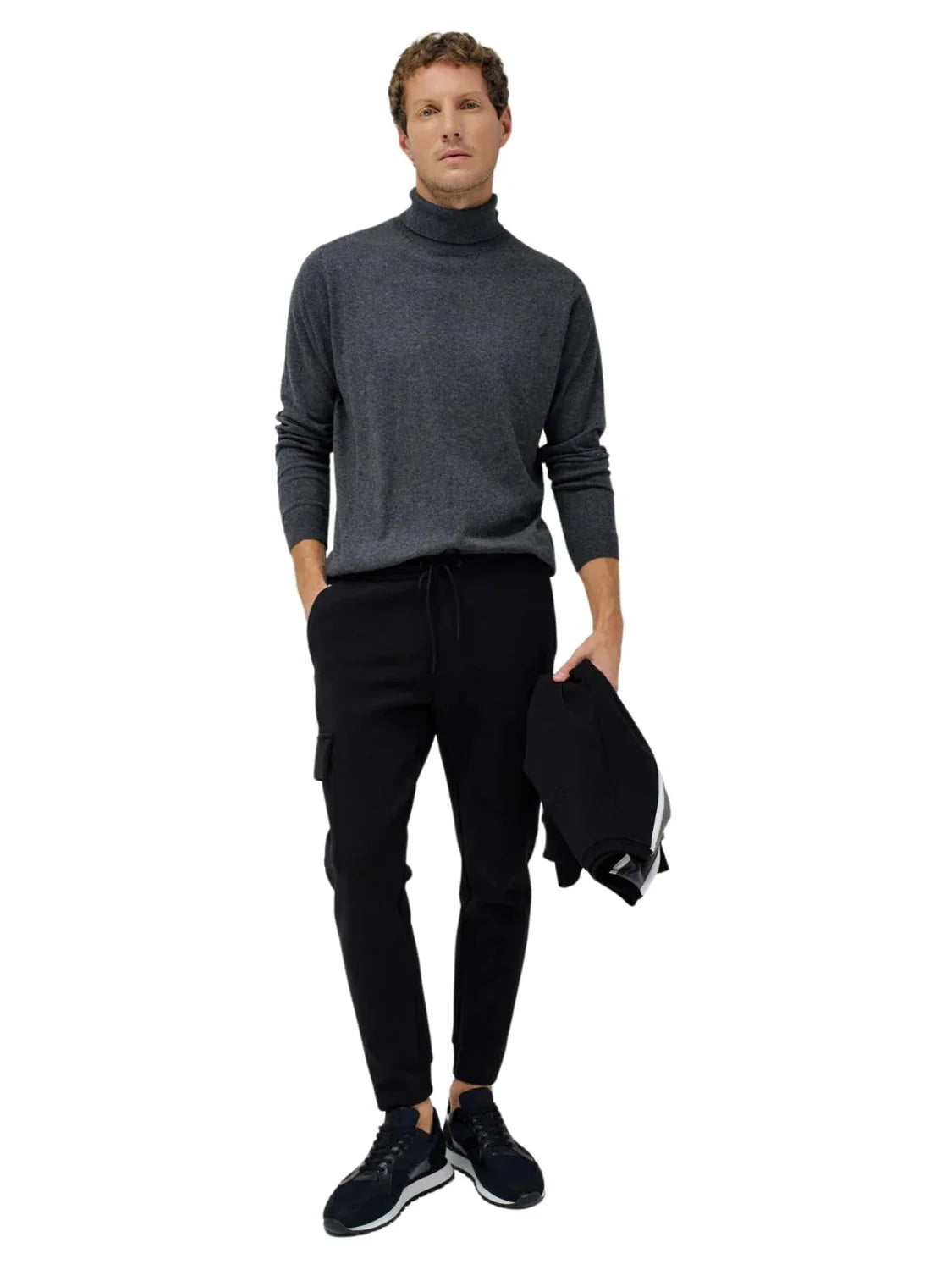 Pantalón Cargo Jogger Elástico Salsa Jeans Negro | Bicos de Fío