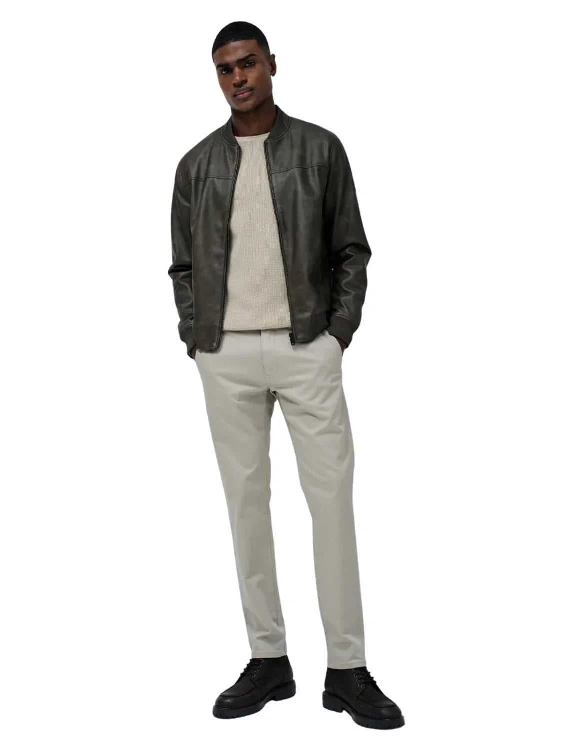 Pantalón Chino Slim S-Activ Salsa Jeans Beige | Bicos de Fío