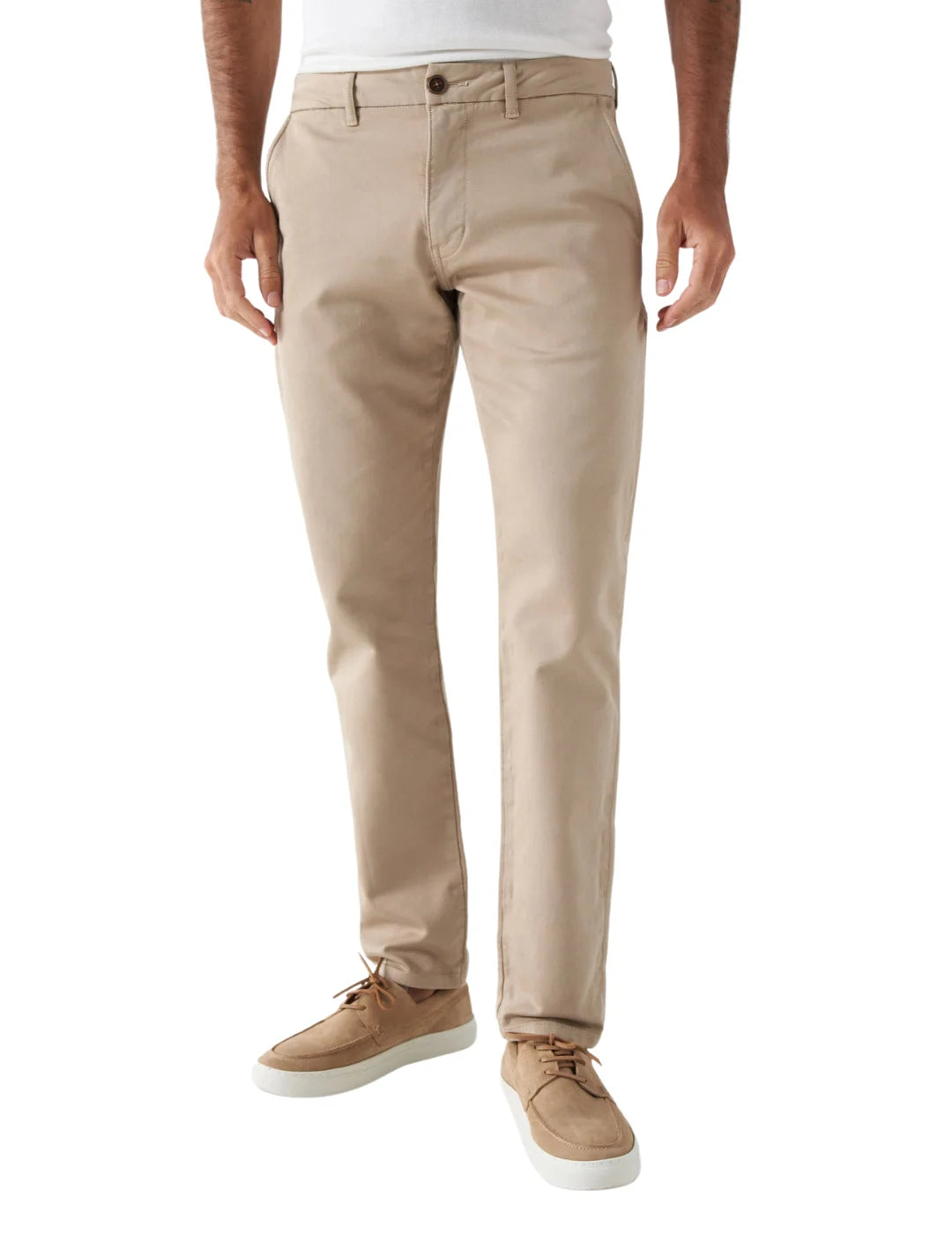 Pantalón Chino Slim Salsa Jeans S-Activ Beige | Bicos de Fío