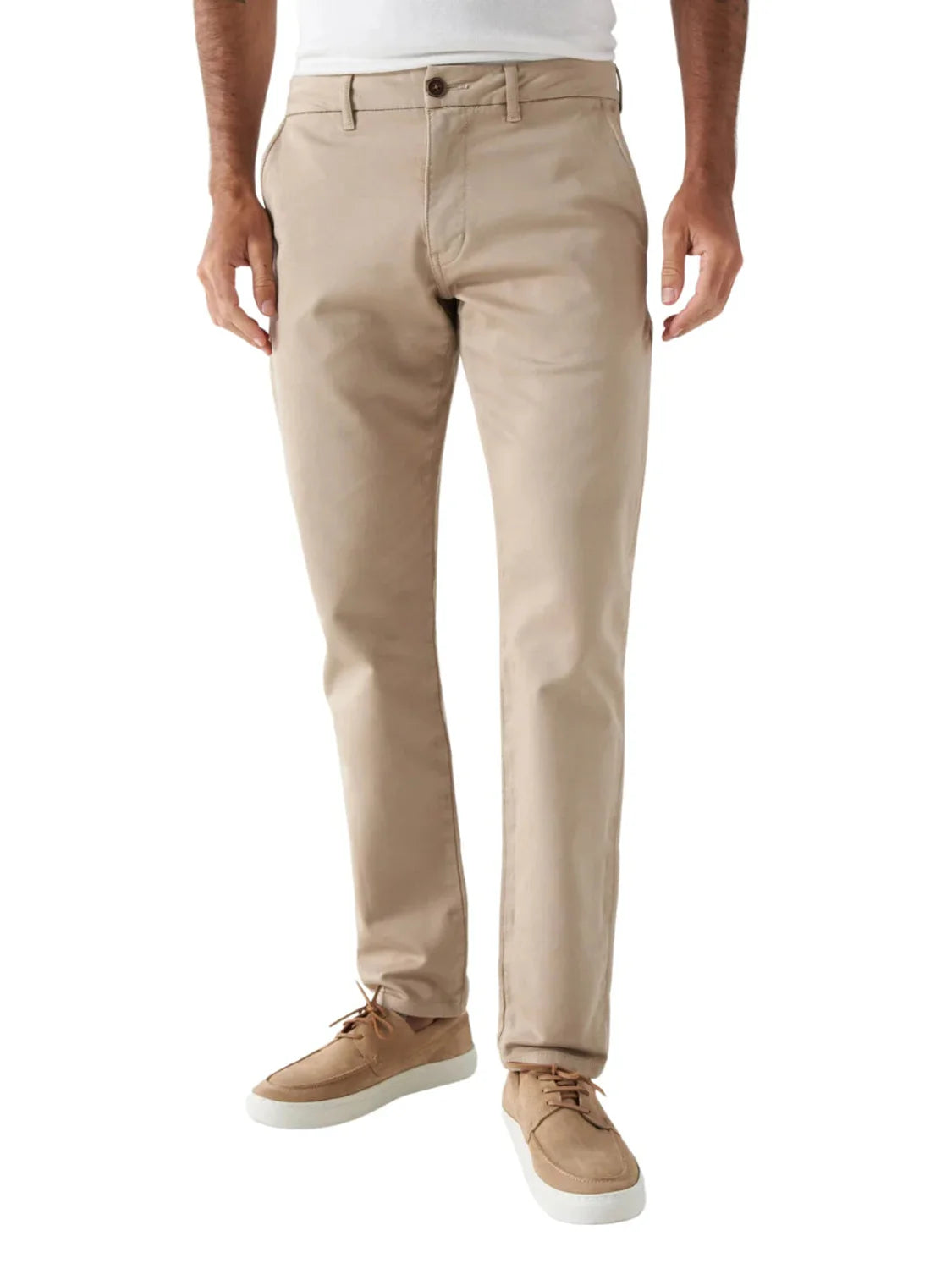 Pantalón Chino Slim Salsa Jeans S-Activ Beige | Bicos de Fío