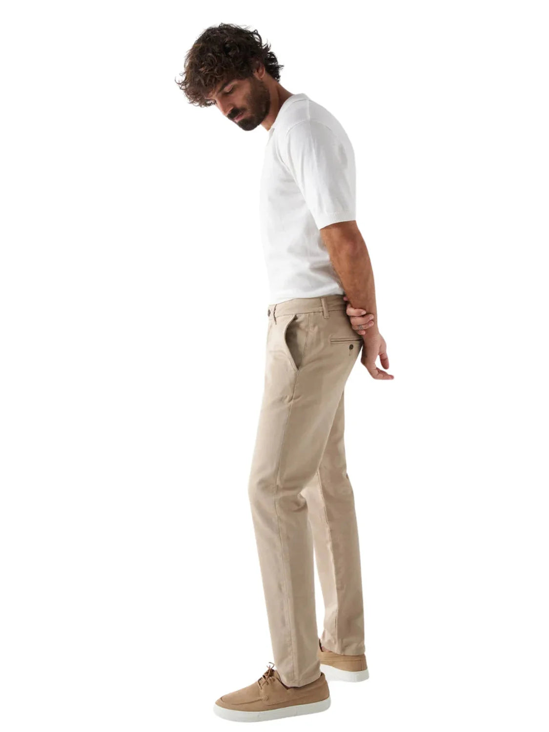 Pantalón Chino Slim Salsa Jeans S-Activ Beige | Bicos de Fío