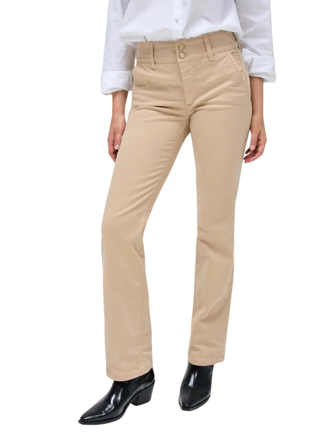 Pantalón Chino Straight Salsa Jeans Beige | Bicos de Fío