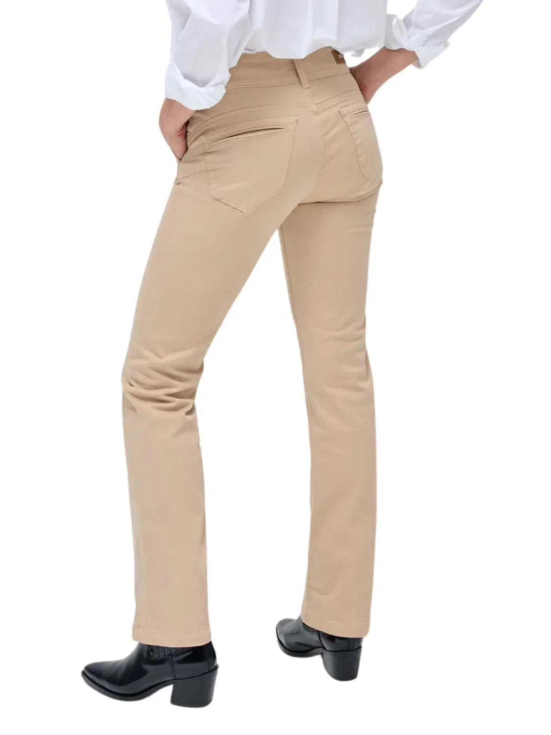 Pantalón Chino Straight Salsa Jeans Beige | Bicos de Fío