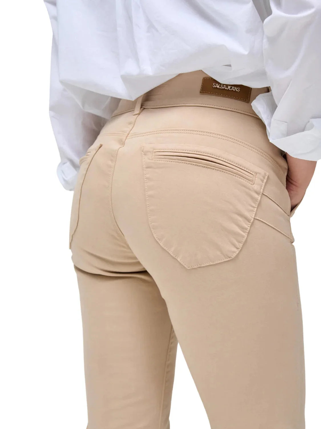 Pantalón Chino Straight Salsa Jeans Beige | Bicos de Fío