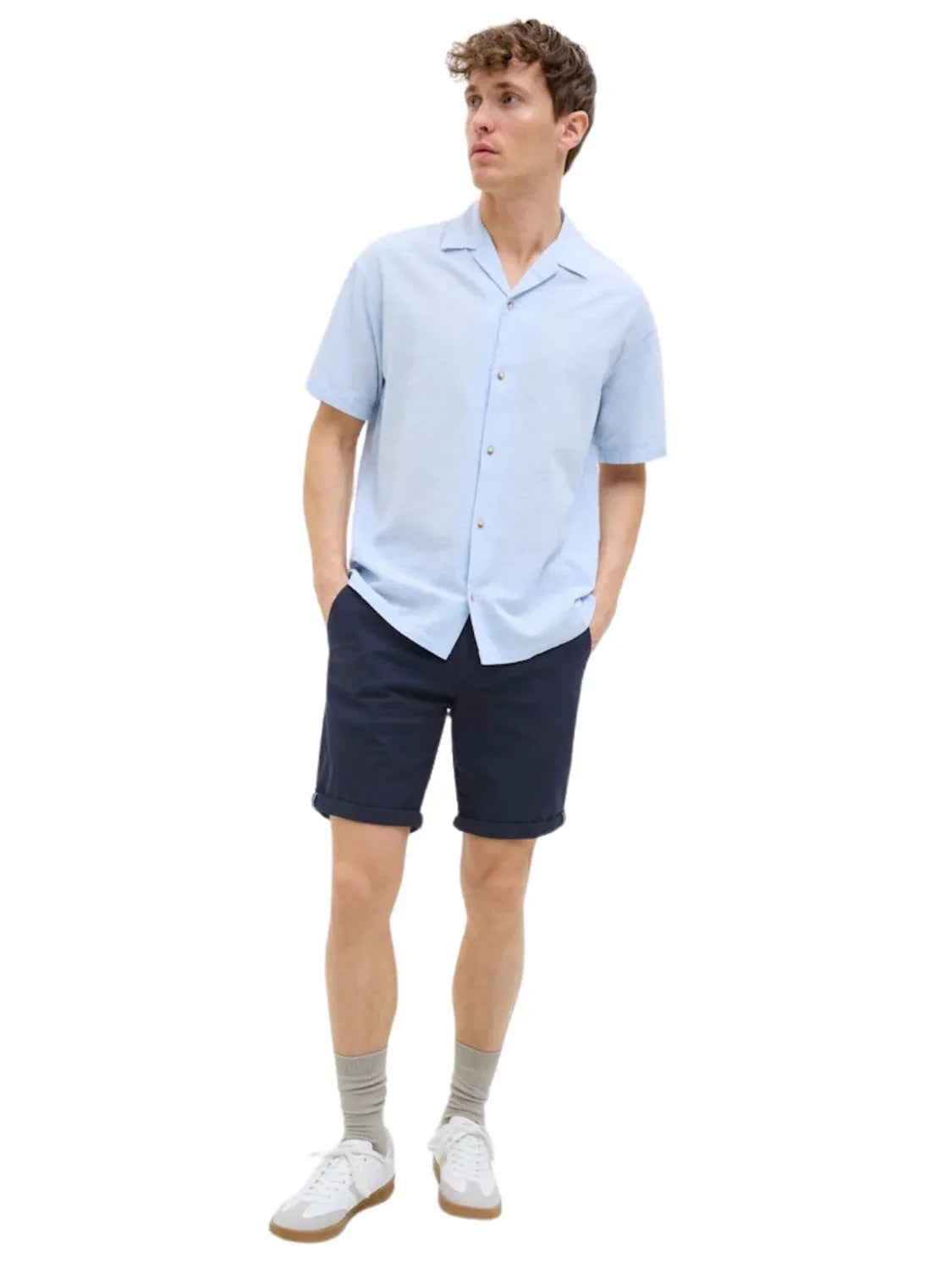 Pantalón Corto Chino Jack&Jones Fury Azul Marino | Bicos de Fío