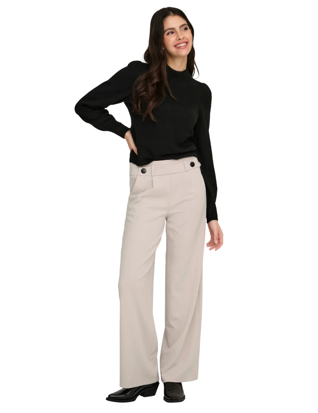 Pantalón Ancho JDY Geggo Chateau Gray | Bicos de Fío