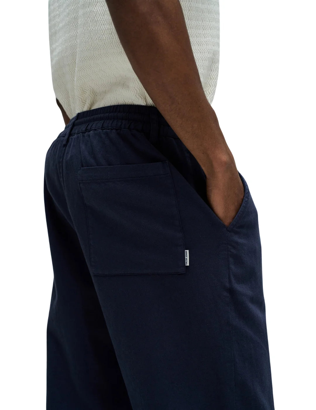Pantalón Jogger Lino Salsa Jeans Azul Marino | Bicos de Fío