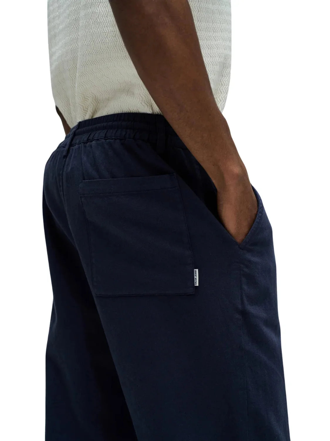 Pantalón Jogger Lino Salsa Jeans Azul Marino | Bicos de Fío