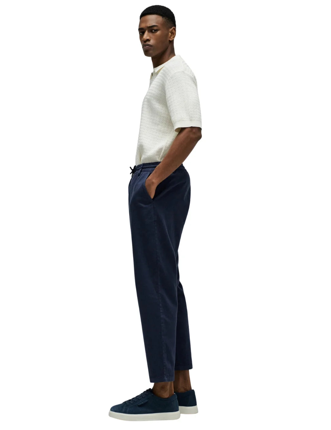 Pantalón Jogger Lino Salsa Jeans Azul Marino | Bicos de Fío
