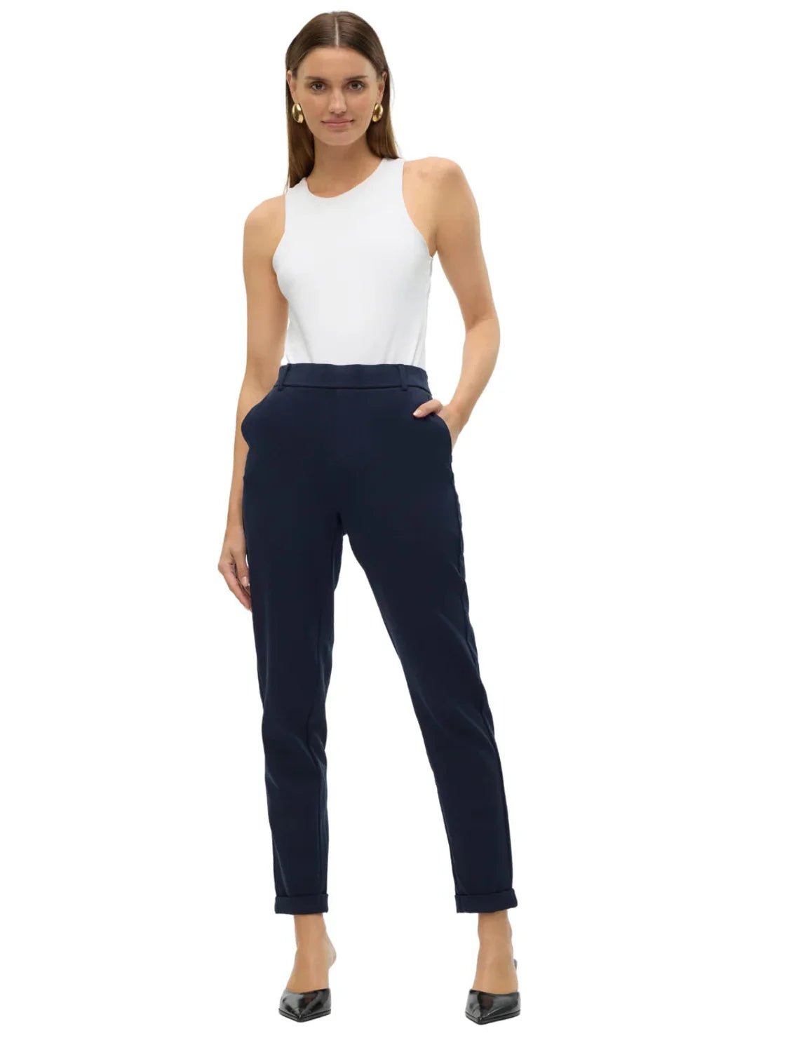 Pantalón Loose Vero Moda Maya Azul Marino | Bicos de Fío